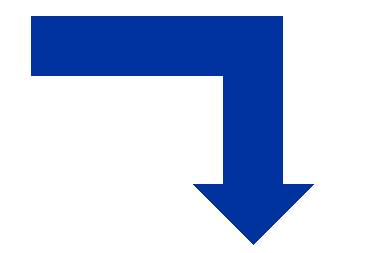 Blue arrow bent pointed down